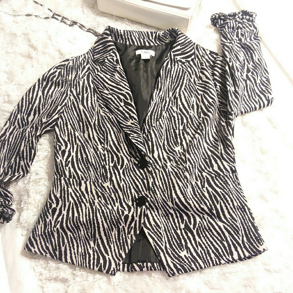 Cato's zebra print jacket EUC❤